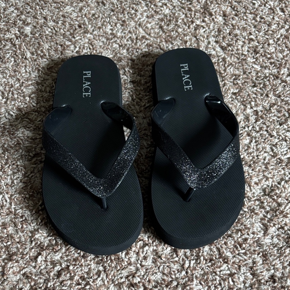 Place Black Sparkle Sandals